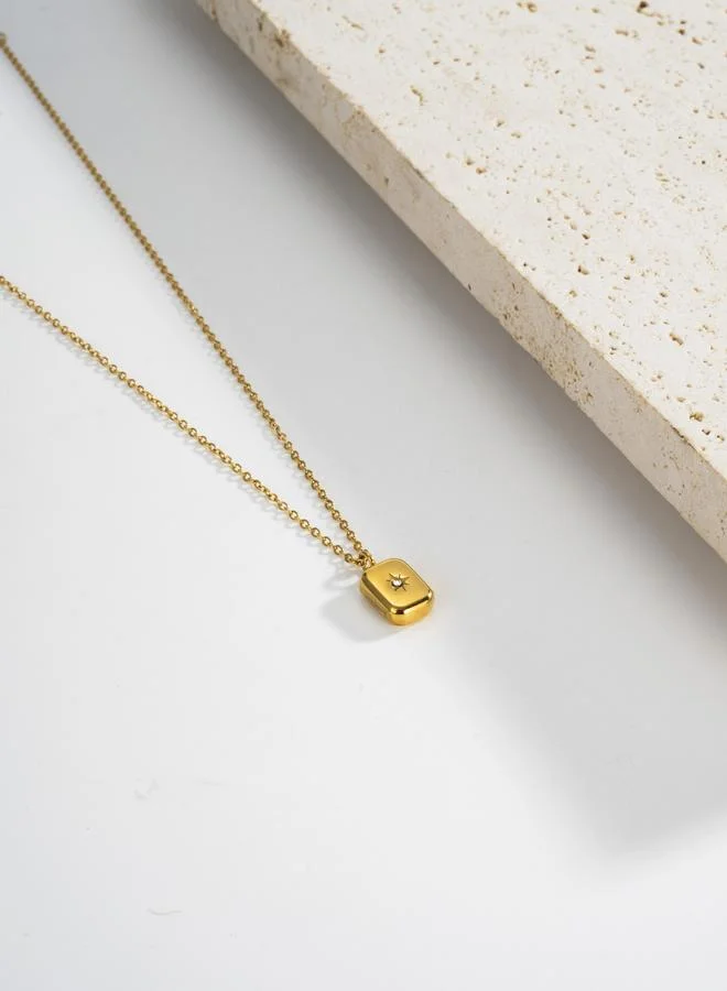 Take Two  Women Gold Square Pendant Necklace for Women | Best Price UAE